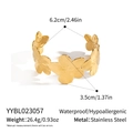Gold-plated stainless steel flower cuff bracelet with five petal-shaped floral units - Orchid Unit Wrap Style (YYBL023057)
