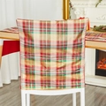 Christmas red and green plaid chair cover on white dining chair in festive home setting - 45*55cm / Style 04