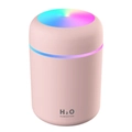 Pink portable mini humidifier with colorful LED rainbow light and USB power port - Old Version / Pink