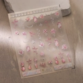 Pink Chinese style 3D floral nail stickers TL-202 with lotus and lantern motifs - Pink Lotus Chinese Style (TL-202)