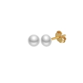 Elegant white freshwater pearl earrings with S925 silver golden needles and minimalist finish - 3-3.5mm / GPE104-14K 3-3.5mm Simple Pearl Studs / Gold