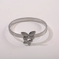 Bracciale rigido in acciaio inox argento con design a doppio farfalla lucido - Acciaio inossidabile / Color Acciaio