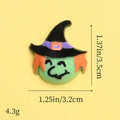 Resin green witch skull patch for Halloween DIY crafts with size and weight measurements - Brick Red