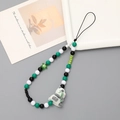 Handmade beaded phone strap featuring white and black beads with a panda charm - Sloth (K1933)