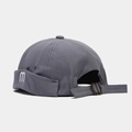 Dark gray docker cap with m embroidery and adjustable metal strap back for men and women - Adjustable / Fog Blue