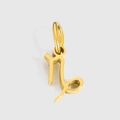 Pendentif Capricorne doré poli avec symbole rond évidé pour bijoux DIY - Capricorne / Acier