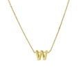 Classic 18k gold plated necklace featuring a polished letter W pendant design - Letter W