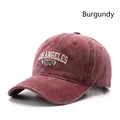 Vintage washed burgundy baseball cap featuring white Los Angeles 1930 embroidery - Burgundy