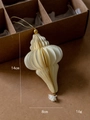 Cream honeycomb paper ornament with gold bead and tassel for Christmas decor - Cream White Single