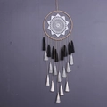 Atrapasueños hecho a mano con encaje blanco y borlas en negro gris y blanco - Degradado Negro (B9046D)