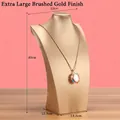 Golden brushed metal bust stand for necklace display, 40cm height jewelry mannequin - Gold Brushed [XL 40cm]