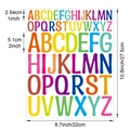 Detailed size guide for 1 and 2 inch waterproof colorful vinyl letter stickers - 22*27.5cm / True Color
