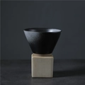 Japanese style black gradient ceramic coffee dripper with a minimalist cone shape - 200ml / Black Spray White