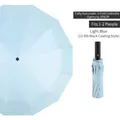 Light blue automatic 12-rib umbrella with 105cm diameter and black glue coating - Black Glue Sun Rain Coating / 12 Ribs Extra Large / Light Blue