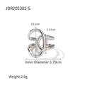 Sleek silver stainless steel interlocking ring with twisted rope texture and measurements - Twisted Hollow Style (JDR202302-S)