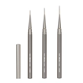 Set of 3 professional metal nail art liner brushes with 12mm 15mm and 18mm thin bristles - 3-Piece Set / Gunmetal Gray 3-Piece Set (12/15/18mm)