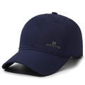 Deep blue breathable quick-dry baseball cap with SPORTS logo in a mesh texture finish - Navy Blue