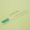 Reusable 1.2cm Tritan straw set in seaweed green with protective silicone sleeve and brush - 1.2x21cm / Seaweed Green