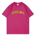 Sturniolo Triplets Fresh Love varsity t-shirt in rose red with orange graphic print - Rose Red