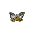 Colorful enamel dragonfly napkin ring with vibrant insect design on white background - Multi-colored Moth