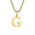 Modern gold plated stainless steel G letter pendant necklace with box chain - Letter G-Gold