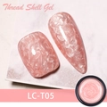 Pink thread shell nail gel LC-T05 with shimmer and pearlescent shell texture finish - Shimmer Pink (LC-T05)