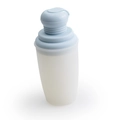 Portable silicone travel bottle in translucent white with a light blue flip-cap lid - Perfume Bottle Style-Light Blue