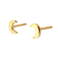 Minimalist golden crescent moon stud earrings for women with a sleek polished finish - Gold Smooth Moon