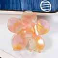 Molla per capelli a fiori con finitura perlata rosa e gialla per acconciature eleganti - Multicolore