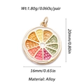 Detailed macro view of an enamel orange slice pendant with alloy frame and gold finish - Orange Pendant 1