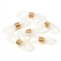 Transparante witte siliconen brilketting connectoren met gouden metalen veren - Transparant / Gouden Metalen Ring
