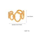 Verstellbarer goldener Gliederkettenring aus Edelstahl mit 1 cm Höhe und 2 cm Durchmesser - JR013-Kette Offen