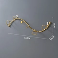Golden wave geometric wall coat rack measuring 53.5cm with round hook tips - Wave Curve Geometric Hook