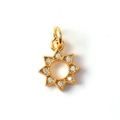 Golden sun moon star pendant with zircon stones and jump ring for DIY jewelry making - 03-Octagram Shape