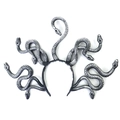 Cerchietto Medusa nero argento con dettagli di squame per costume cosplay di Halloween - Argento Antico