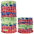 Seamless magic headwear with red blue and green geometric square pattern for outdoors - Red Green Blue Blocks