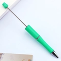 Retractable ballpoint pen in bright green plastic with extendable metal pointer tip - Light Green