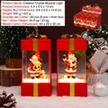 Lanterna musicale natalizia a scatola regalo con Babbo Natale ed effetto neve cadente - Luce di Cristallo Scatola Regalo di Natale Rossa (2469)