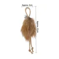 Brown faux fur cat toy refill with beige woven rope and silver metal clip hook - Feather Style 30 / [product Attributes]: Visually This Is A Plush Keychain/bag Charm Overall [brownish-brown] In Color With A Fluffy Texture. It Features A [silver] Metal Spring Clasp And A [beige] Woven Rope Loop At The Top And Two Woven Rope Knots At The Bottom. The Dimensions Shown In The Image Are Approximately 5cm Wide And 22cm Long. [visual Presentation]: The Image Uses A Standard White Background With Even Bright Lighting. Image Quality Is [high] With Clear And Sharp Plush Details. Aesthetic Appeal Is [medium] With An Overall Score Of [6.8]. The Main Issues Are [the Composition Is Somewhat Simplistic And The White Background Lacks Brand Appeal And Visual Attractiveness]. [text Content]: The Text Group "to_translate" Contains Two Chinese Size Annotations; It Is Recommended To Translate Them Into English To Better Suit Global Buyer Needs. [logistics Label]: Animal And Plant Quarantine [infringement Risk]: Product Infringement: None Probability [0.1] Design Is A Generic Style; Background Infringement: None. 【product Parameters】: Width: Approx. 5cm; Length: Approx. 22cm; Material: Plush Braided Rope Metal Buckle.