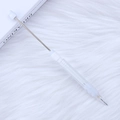 DIY Perlen-Druckbleistift mit transparentem Schaft und silbernen Metallakzenten - 0.5mm/B / Weiß