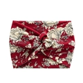 Bohemian floral knot headband in burgundy and cream with high-elastic fabric design - Wine Red Floral