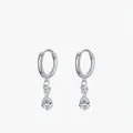 Orecchini a goccia in argento con cristalli rotondi e a pera su chiusure a cerchio - Argento sterling 925