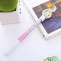 Pink moon themed liquid glitter pen with stars and 100% print on a white desktop - Moon White