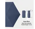 Mini flat foggy blue sun umbrella with matching hard case, only 15cm when folded - Flat 6-Fold Umbrella + Cloth Sleeve / Haze Blue
