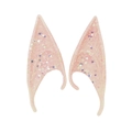 Glittery pink latex elf ears with colorful sequins for Halloween cosplay costumes - 12CM OPP Bag / New Light Pink Glitter (12CM)