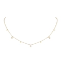 Minimalist gold titanium necklace with sparkling rectangular crystal pendants - Square (Zirconia)