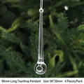 Set of 6 clear acrylic 98mm teardrop icicle ornaments for Christmas tree decoration - 98mm Water Drop Pendant