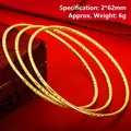 Three-piece set of thin gold-plated textured bangle bracelets with 62mm diameter - 62mm / Style 7