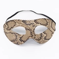 Vooraanzicht van bruin en zwart masker met slangenpatroon voor Halloween maskerade - Slangenpatroon Donker Kaki