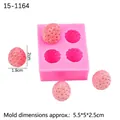 4-cavity pink silicone strawberry mold for chocolate, cake, and candle making - 1# Mini Pink